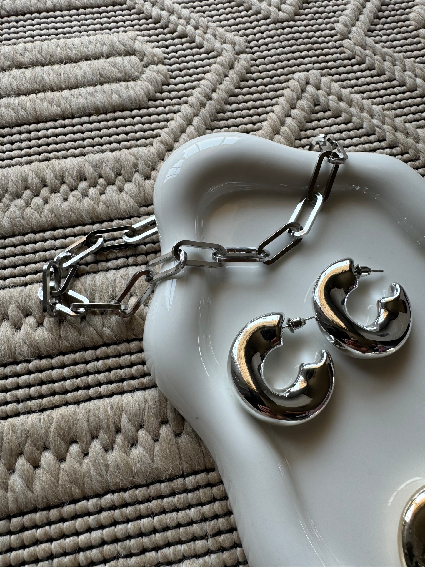 Chic Silver Texted Earrings