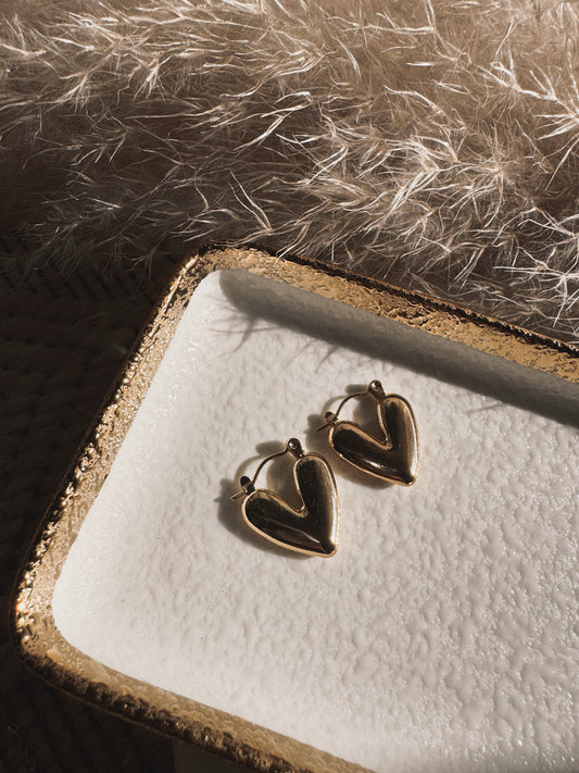 Daisy Stainless Steal Heart Shaped Earrings